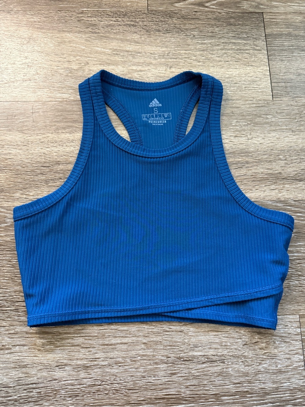 Adidas Ribbed Crop Tank Blue - Picture 4 of 7